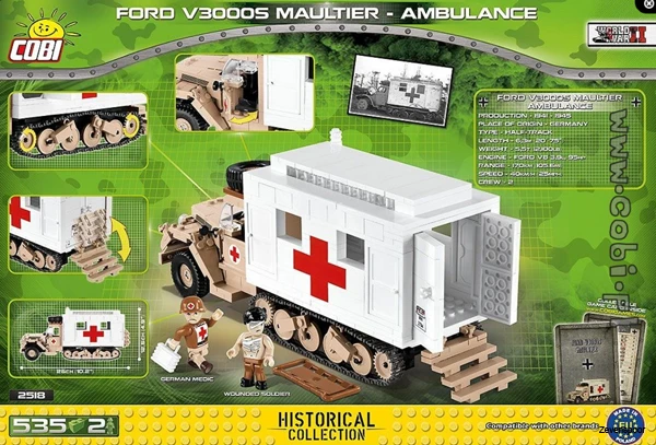 2518 Cobi Bouw Sets Ford V3000S Maultier Ambulance 2 2518 Cobi Bouw Sets Ford V3000S Maultier Ambulance - Afbeelding 2