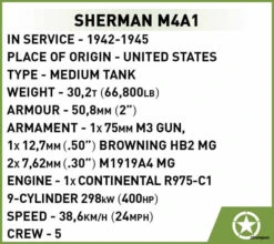 2715 Cobi WWII SHERMAN M4A1 12 2715 Cobi WWII SHERMAN M4A1 -Kinderspeelgoedwinkel CO2715 4