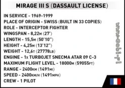 5827 Cobi ARMED FORCES MIRAGE IIIRS SWISS -Kinderspeelgoedwinkel CO5827 6